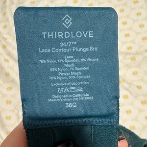 ThirdLove Deep Teal Lace Plunge Bra